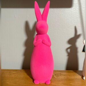 Cynthia Rowley Hot Pink Velvet Easter Bunny Rabbit Statue